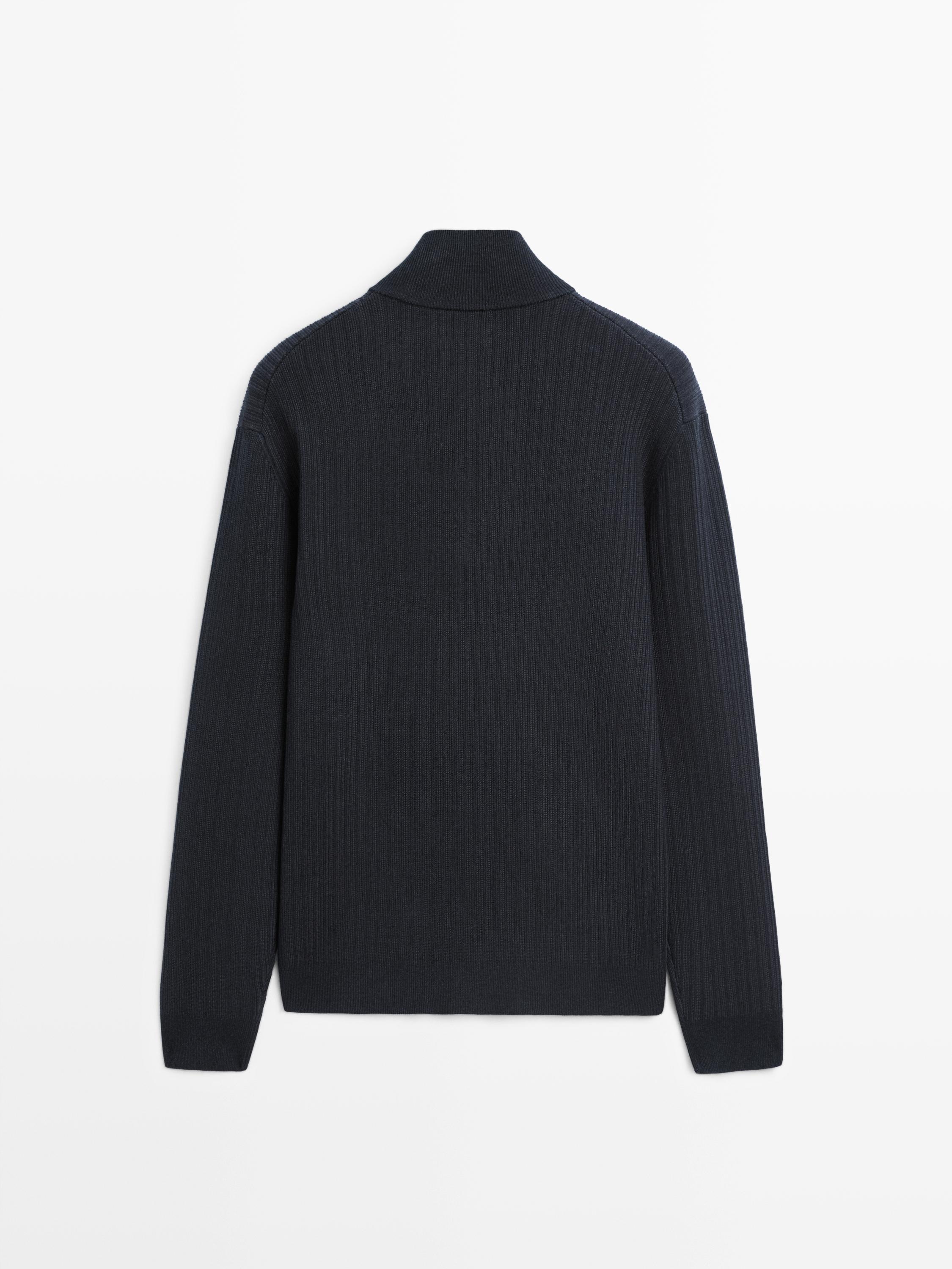 Pull en maille à col camionneur zipp
